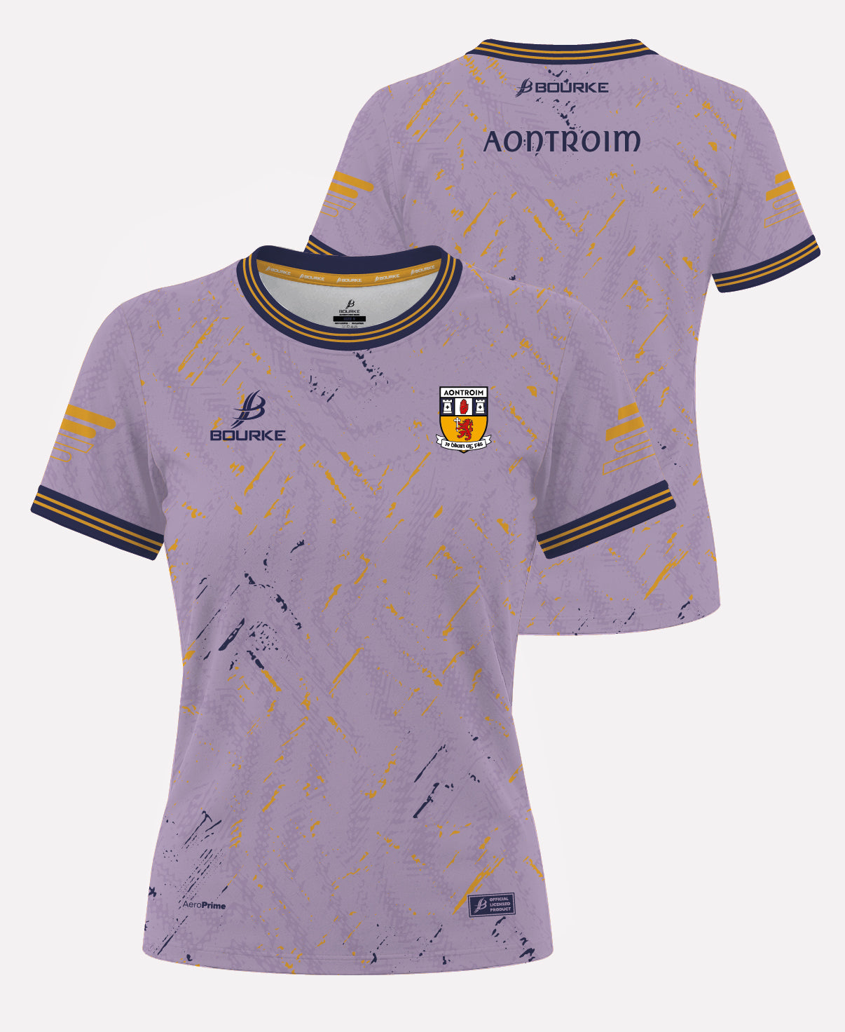 Antrim LGFA Senior Training Jersey LADIES FIT (Lilac/Navy/Amber)