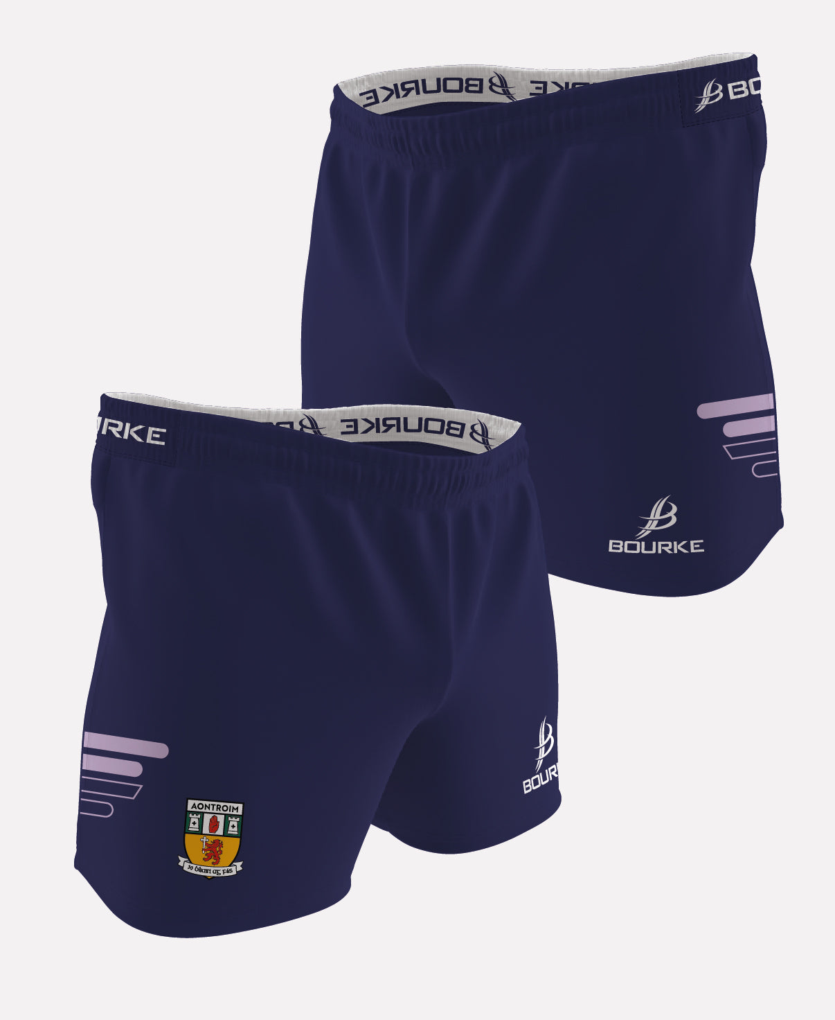 Antrim LGFA Senior Training Flex Shorts (Navy/Lilac/White)