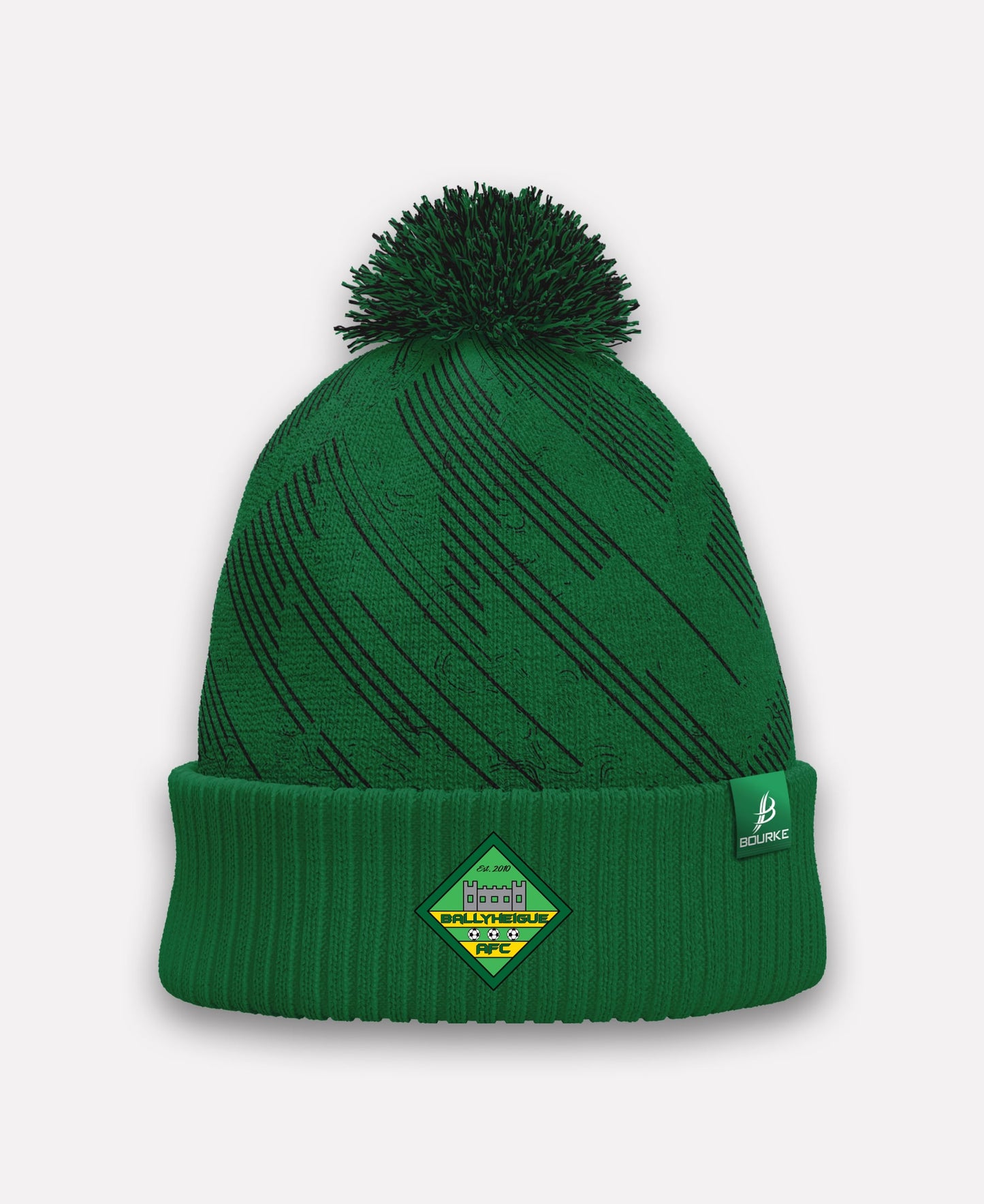 Ballyheigue Athletic FC BARR Bobble Hat (Black/Green)