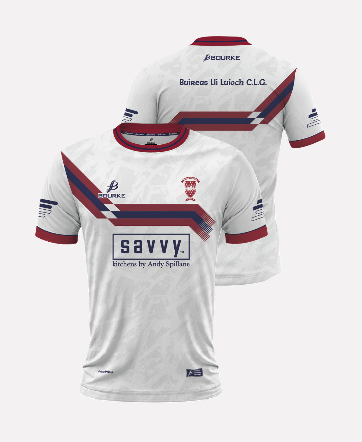 Borris-Ileigh GAA Training Jersey 2026 (White/Navy/Maroon)