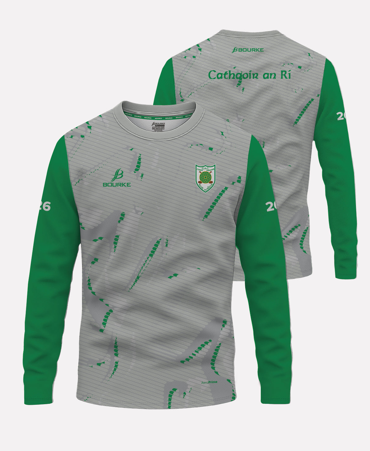Carey Faughs Training Warm Up Crew Neck 26/27 (Grey/Green)
