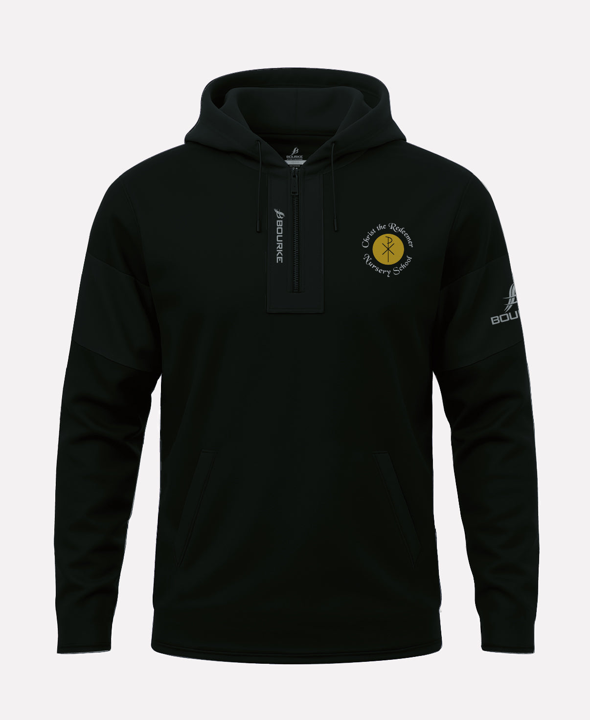 Christ The Redeemer NURSERY Staff TEASRA Half Zip Hoodie (Black)
