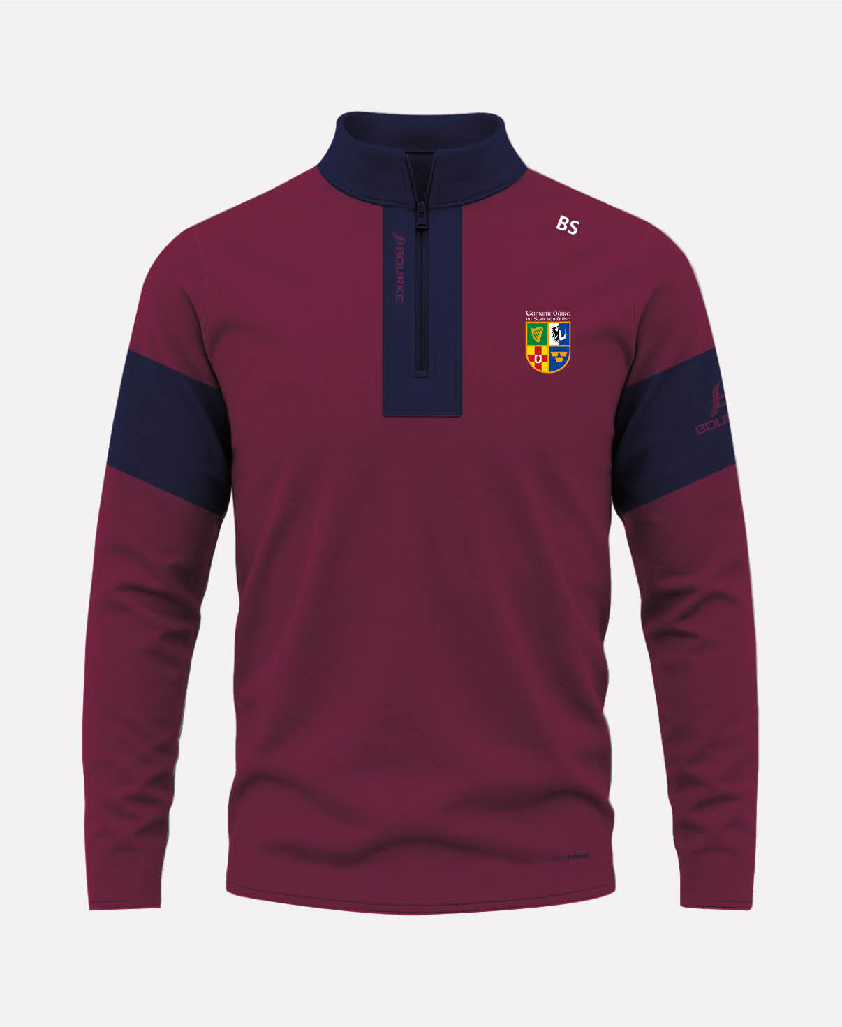 Civil Service Hurling Club TEASRA Half Zip (Navy/Maroon)