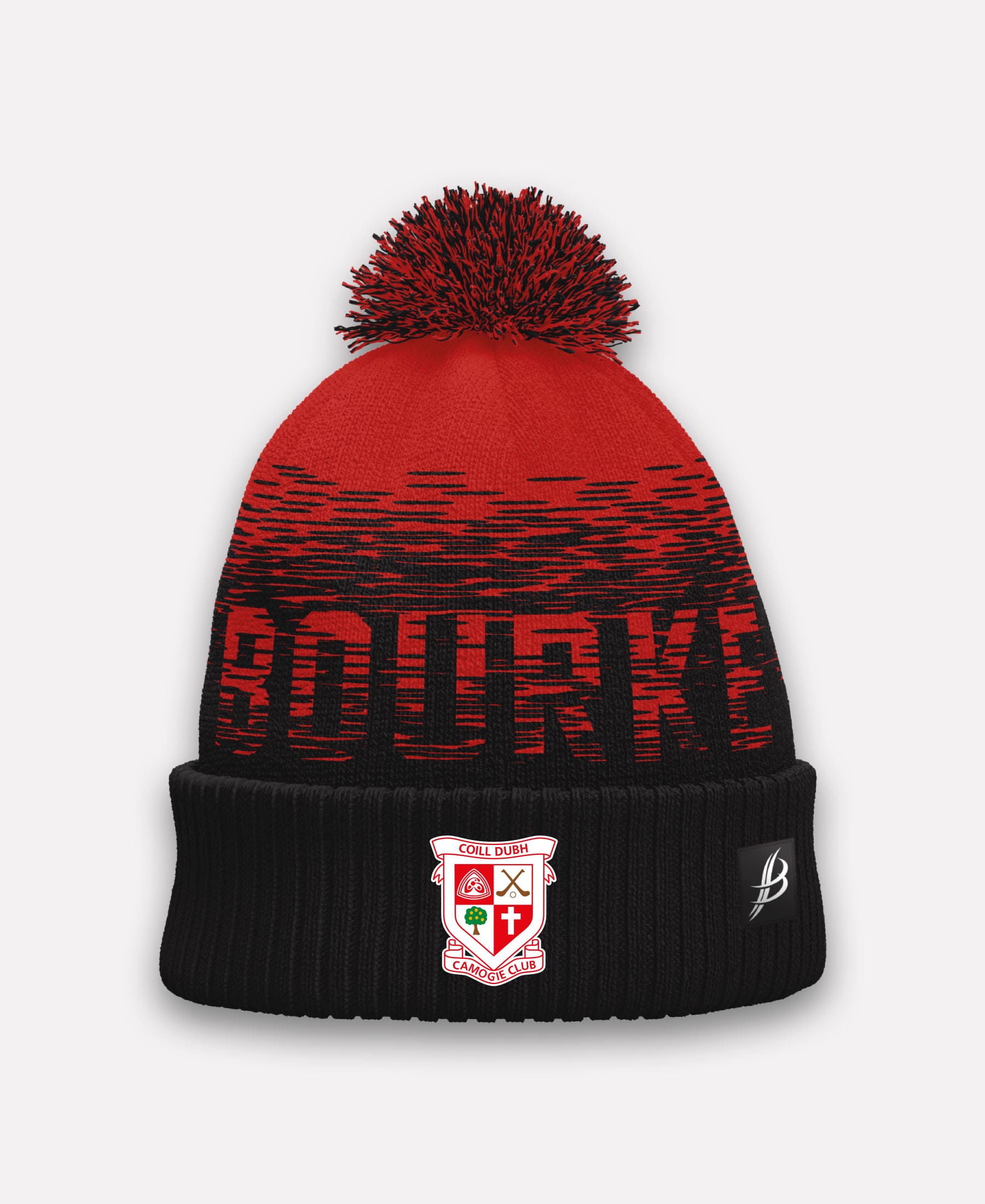 Coill Dubh Camogie TACA Bobble Hat (Red/Black)