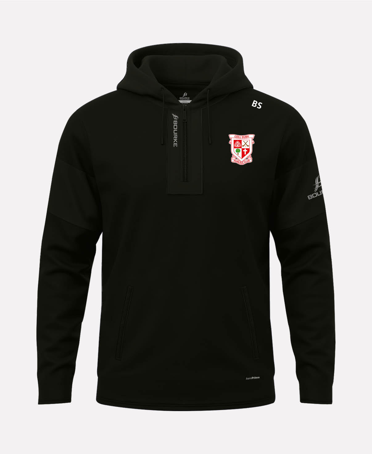 Coill Dubh Hurling Club TEASRA Half Zip Hoodie (Black)