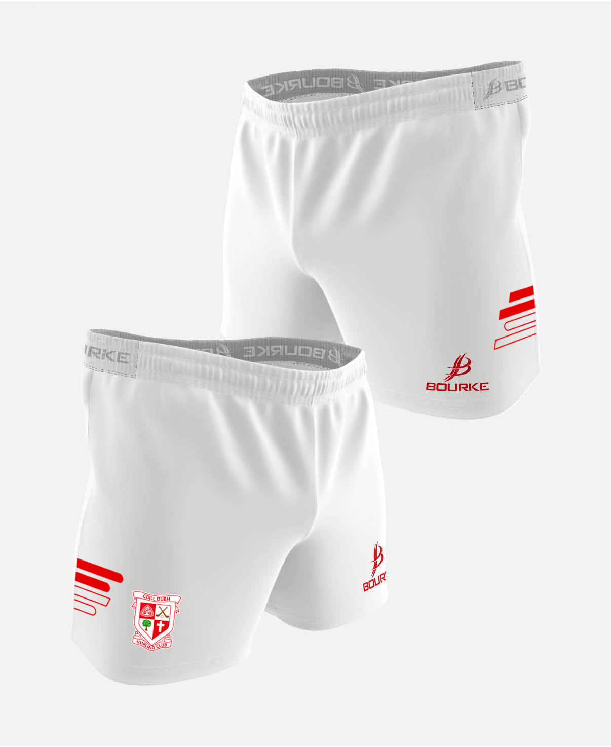 Coill Dubh Hurling Club Flex Shorts 2025/26 (White/Red)