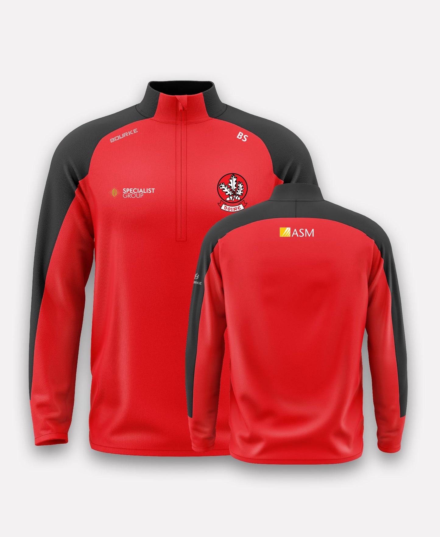Derry Camogie FORTIS Half Zip (Black/Red)