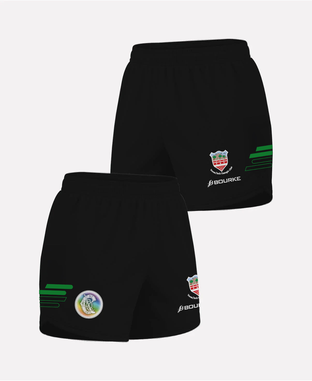 Drom & Inch Camogie Womens Shorts (Black/Green)