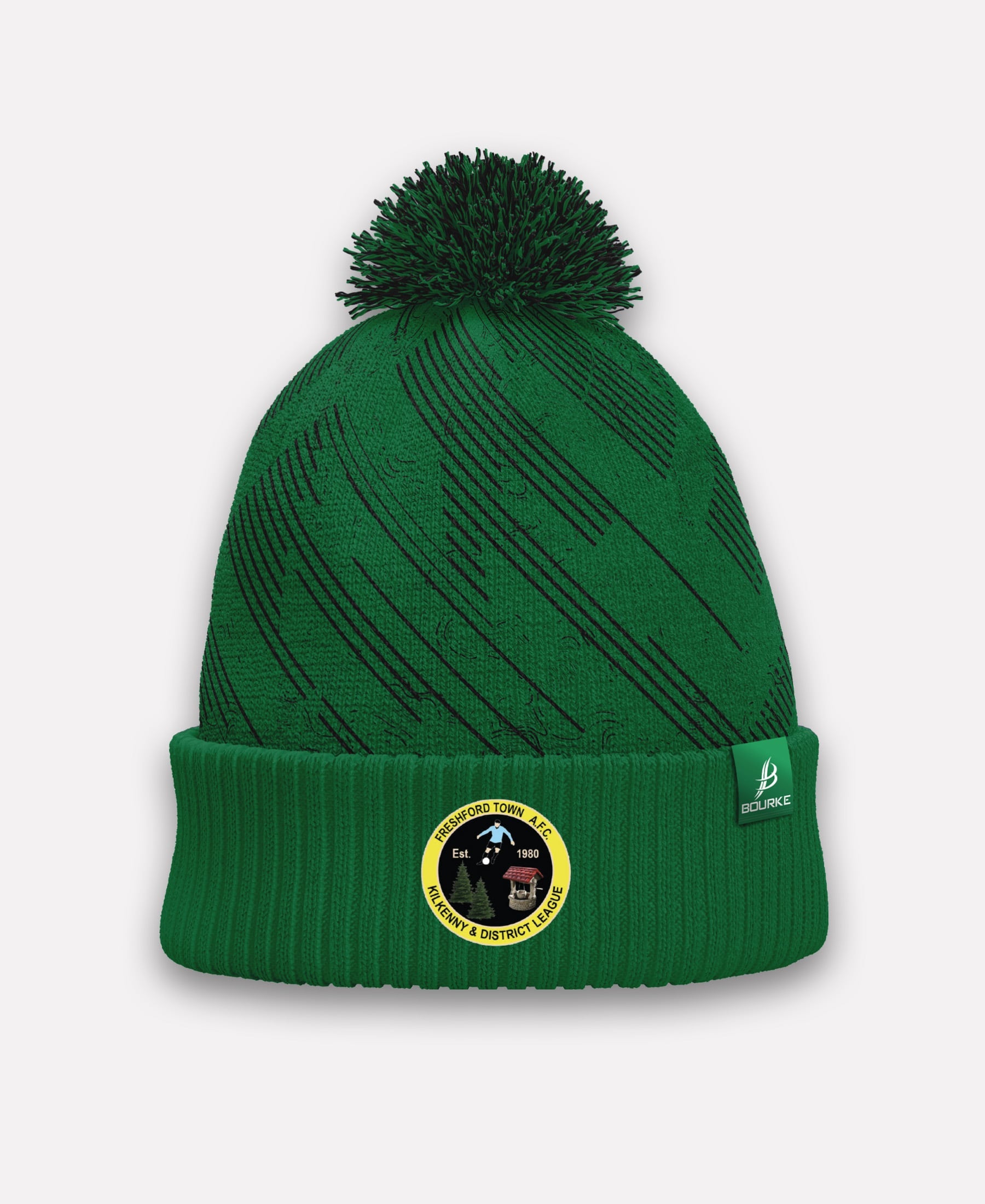Freshford Town FC BARR Bobble Hat (Green/Black)