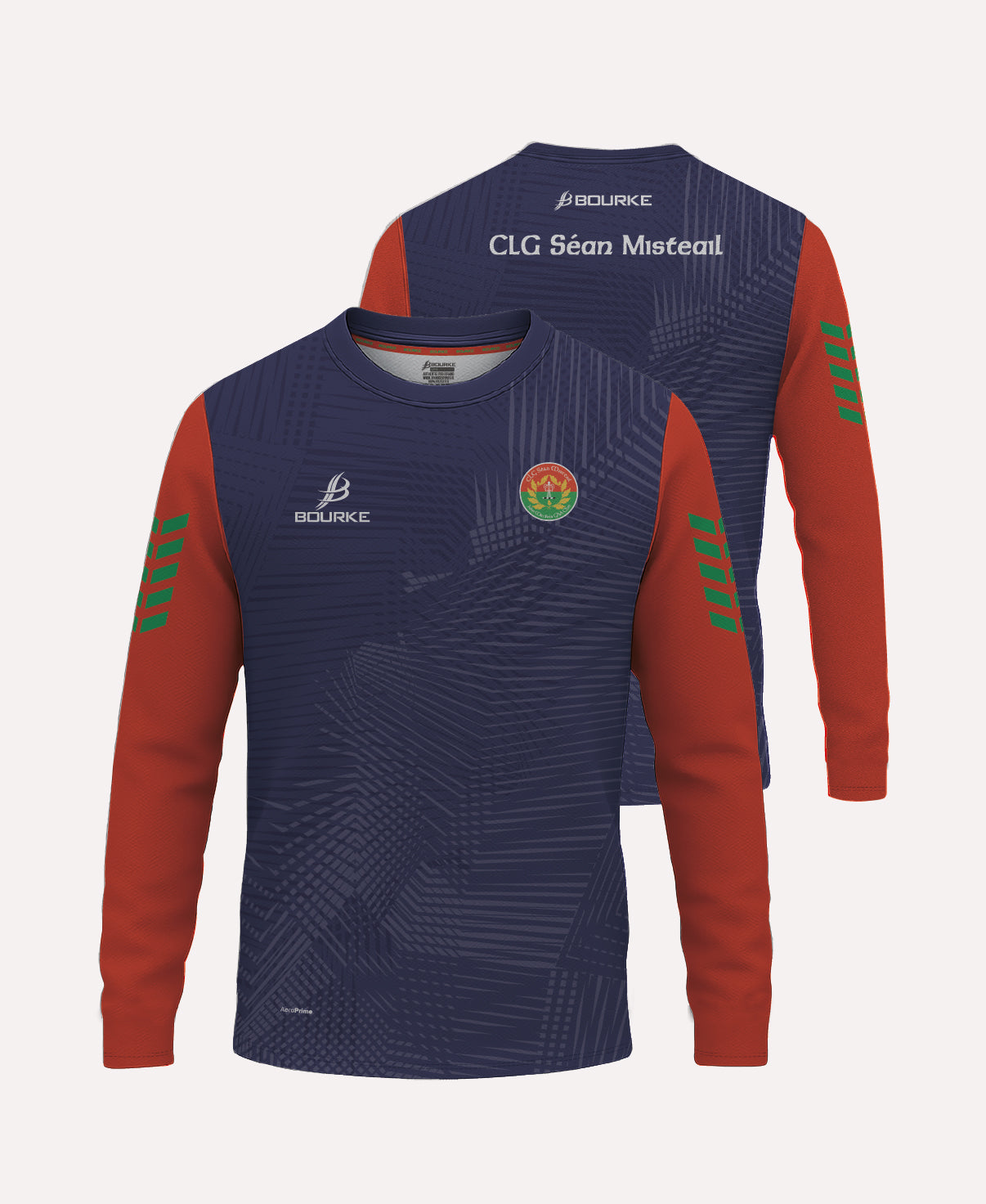 John Mitchels GAA Warm Up Crew Neck (Navy/Red/Green)