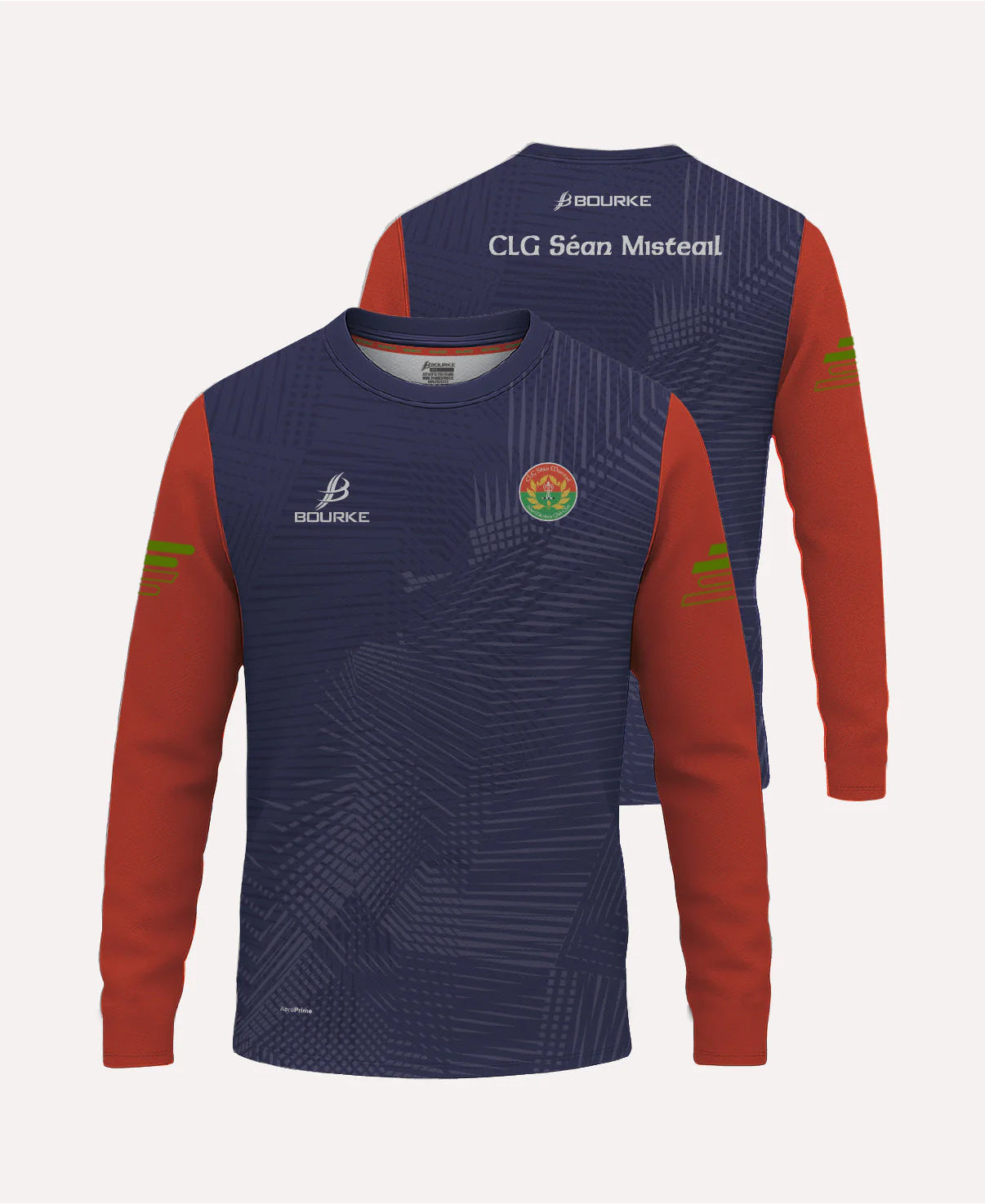John Mitchels GAA Warm Up Crew Neck (Navy/Red/Green)