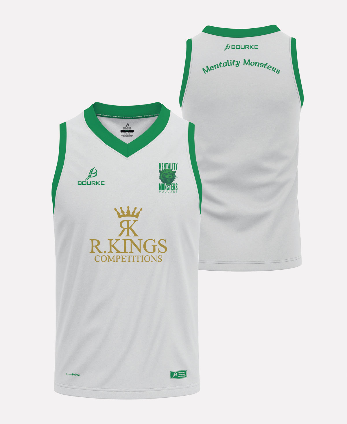 Mentality Monsters Training Singlet 26/27 (White/Green)