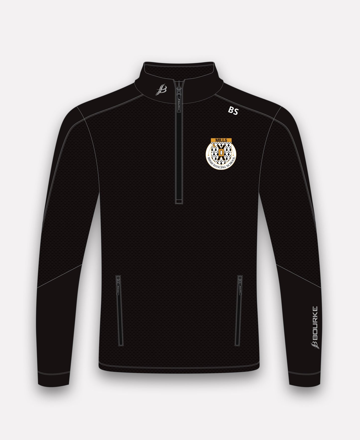 Mills Irish Dancing Croga Half Zip (Black)