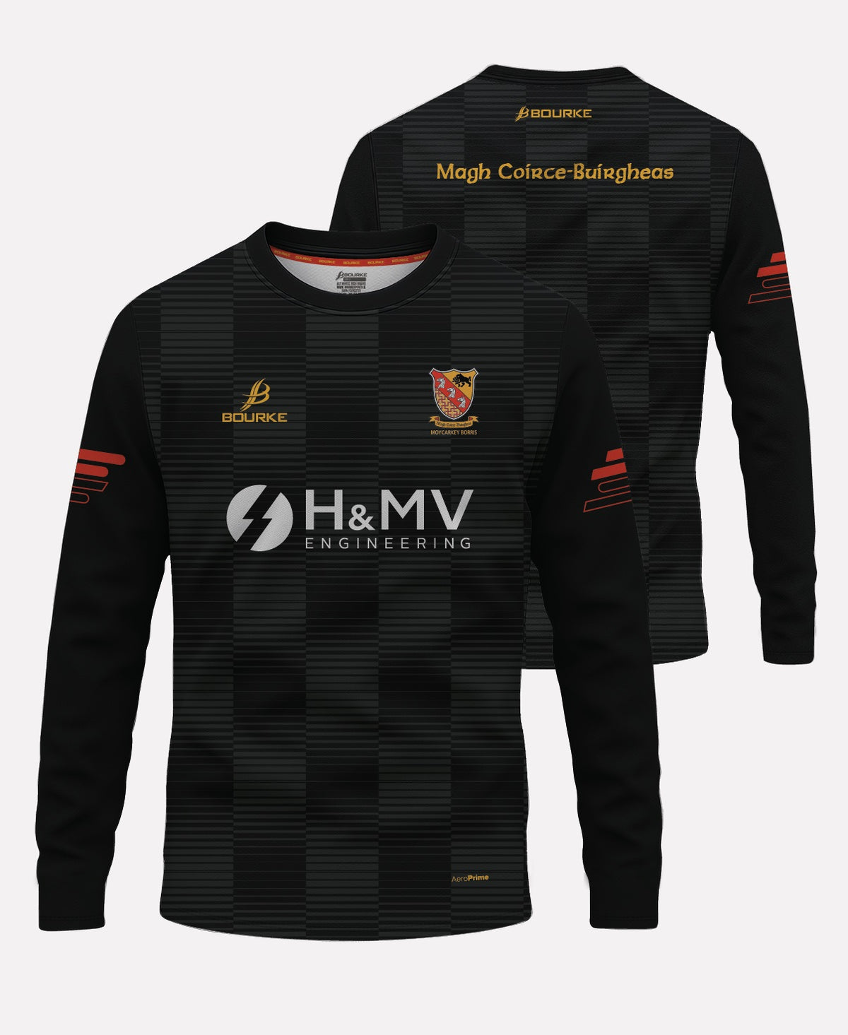 Moycarkey Borris GAA Warm Up Crew Neck 2026 (Black/Red/Amber)
