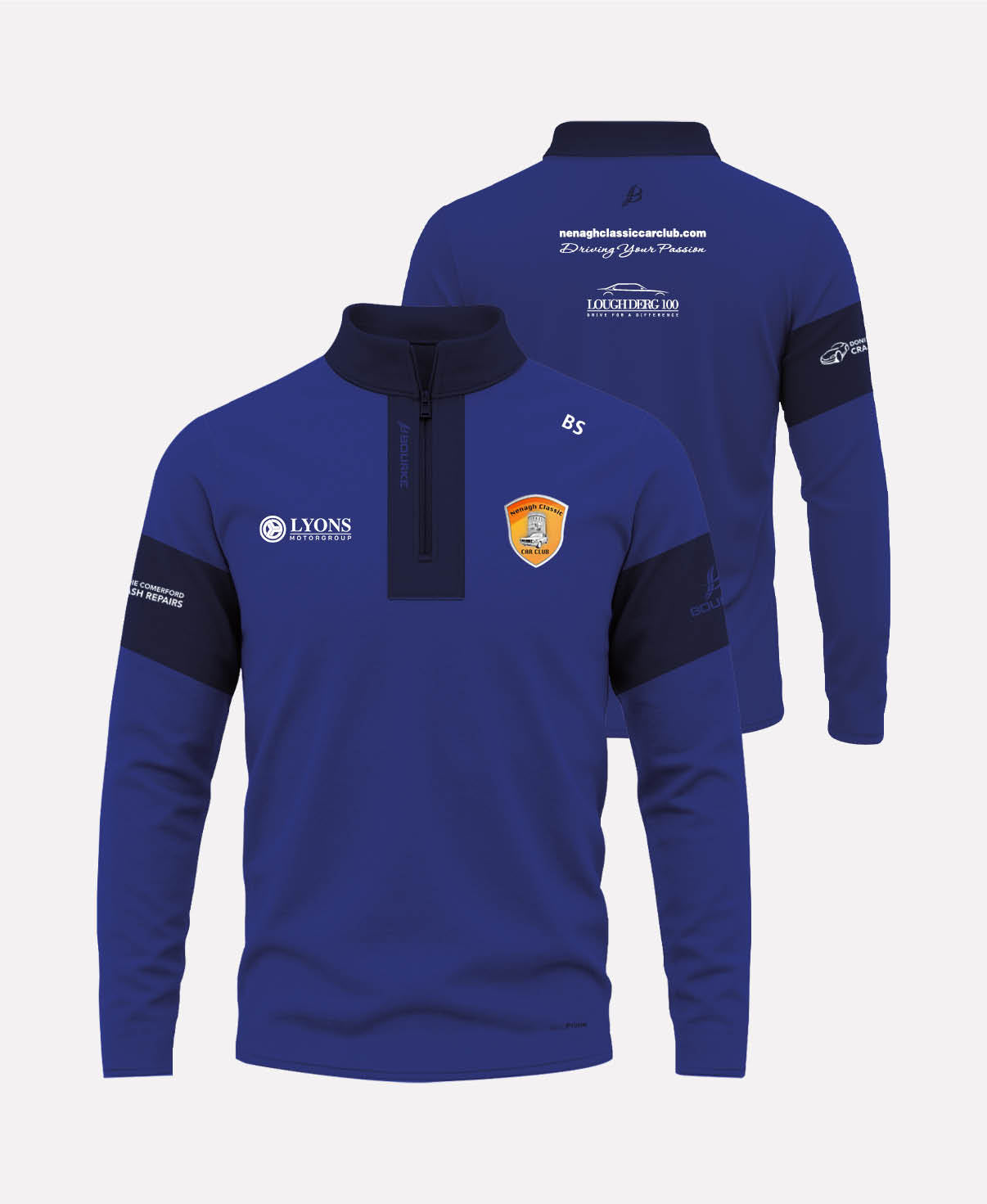 Nenagh Classic Car Club TEASRA Half Zip (Navy/Blue)