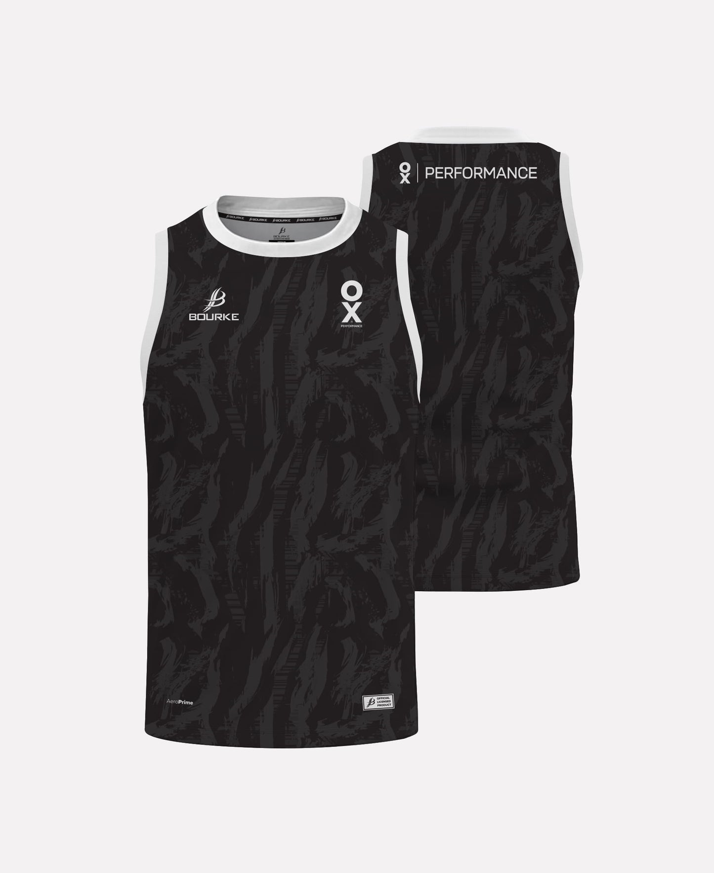 OX Performance Black Shadow Singlet (Black/White)