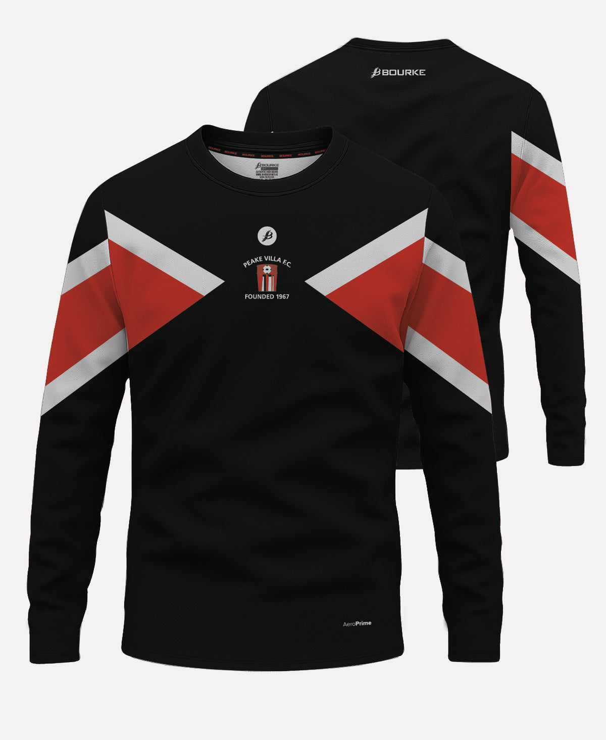 Peake Villa FC Training Warm Up Crew Neck 26/27 (Black/Red/White)