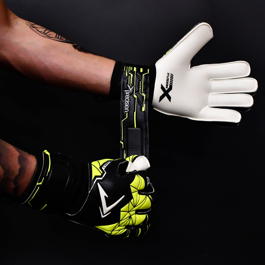 Precision Fusion X Flat Cut Finger Protect GK Gloves (Black/Yellow)
