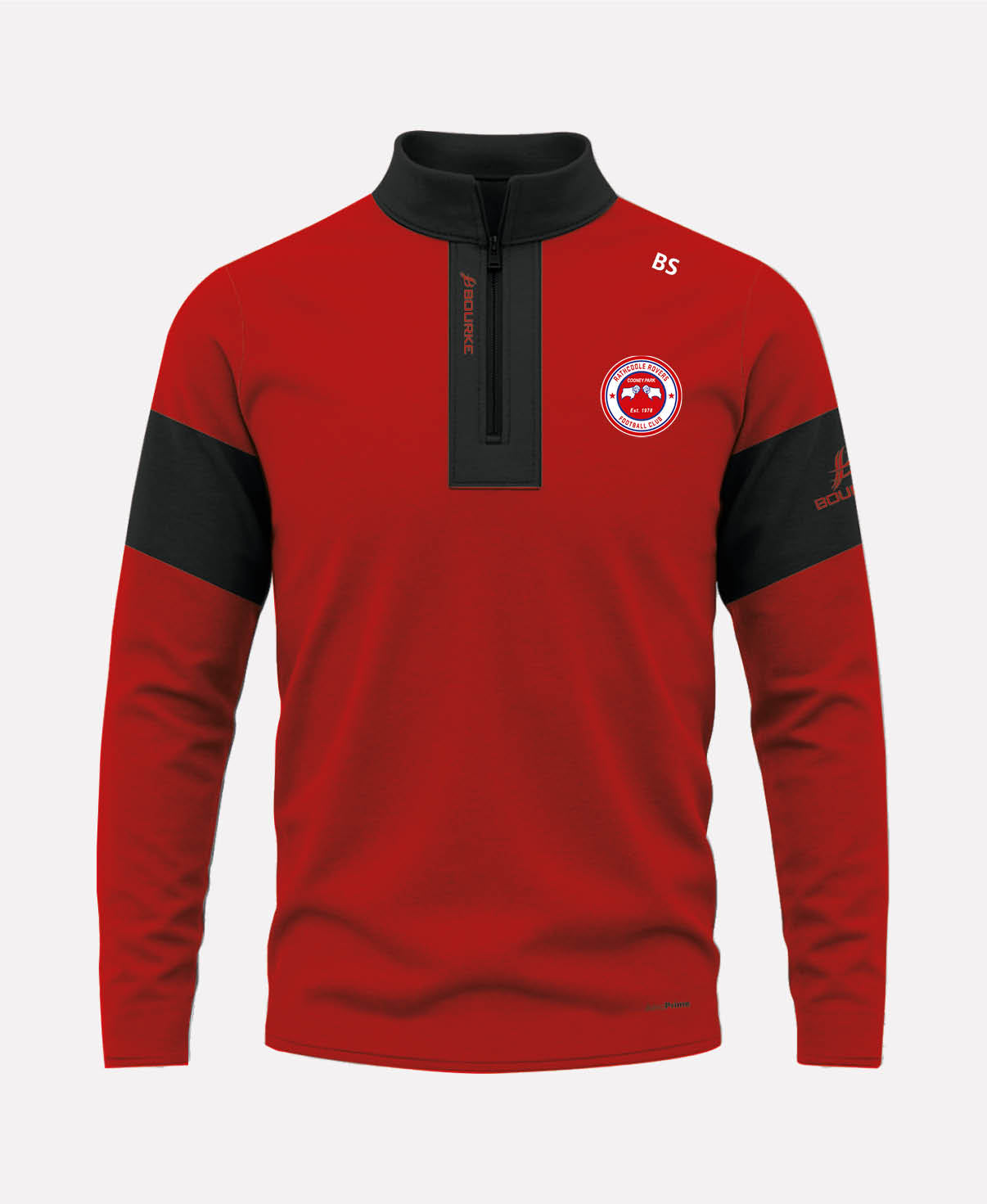 Rathcoole Rovers FC TEASRA Half Zip (Black/Red)