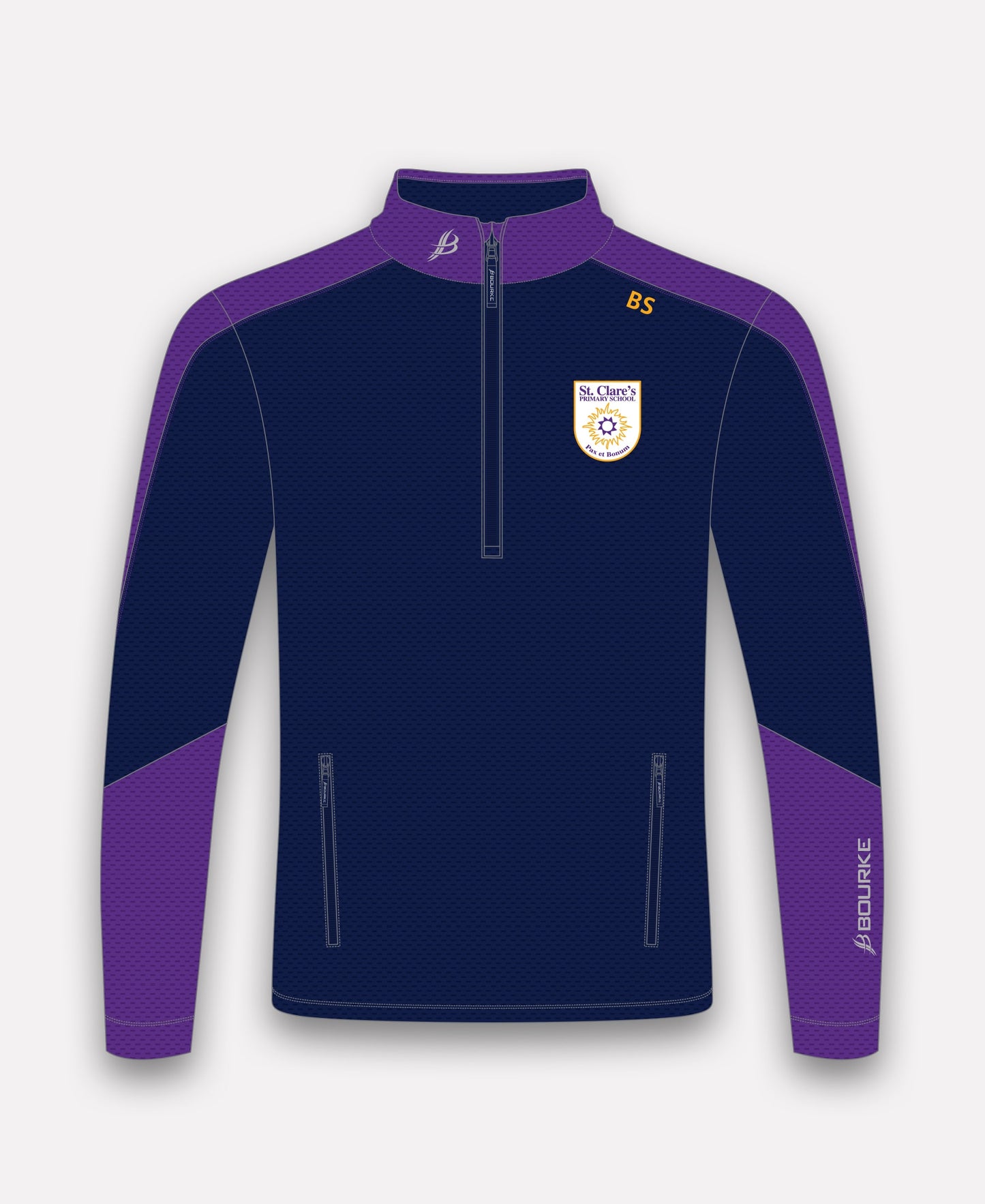 St Clare's PS Belfast Croga Half Zip (Navy/Purple)