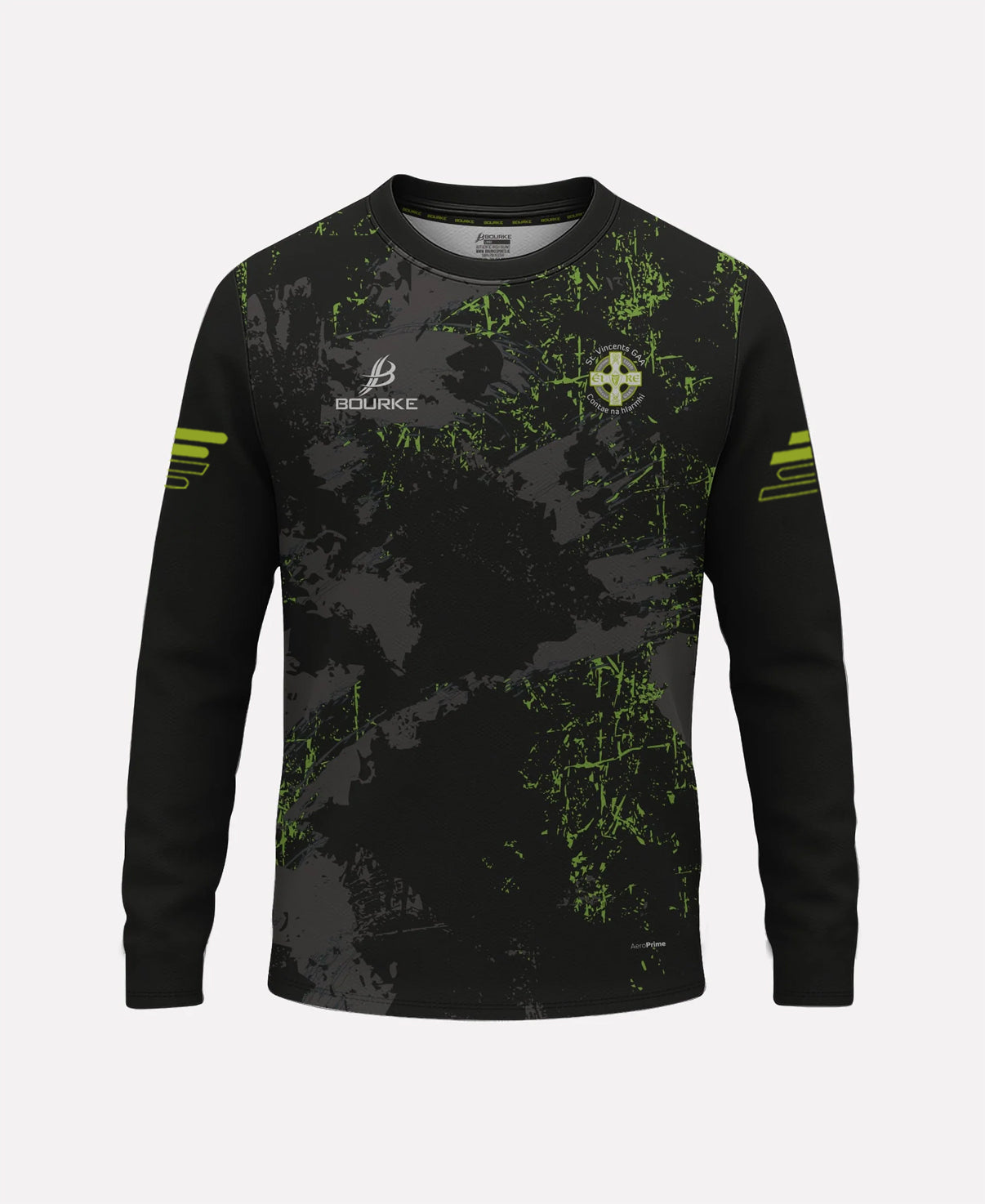 St. Vincents Westmeath GAA Warm Up Crew Neck (Black/Lime)