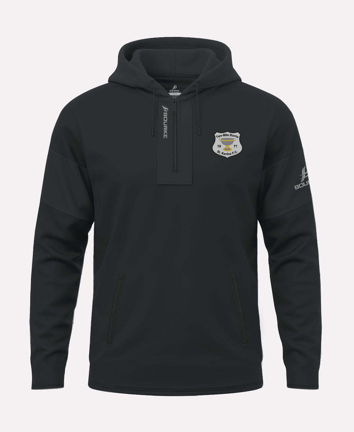 Two Mile Borris St Kevins FC TEASRA Half Zip Hoodie (Black)