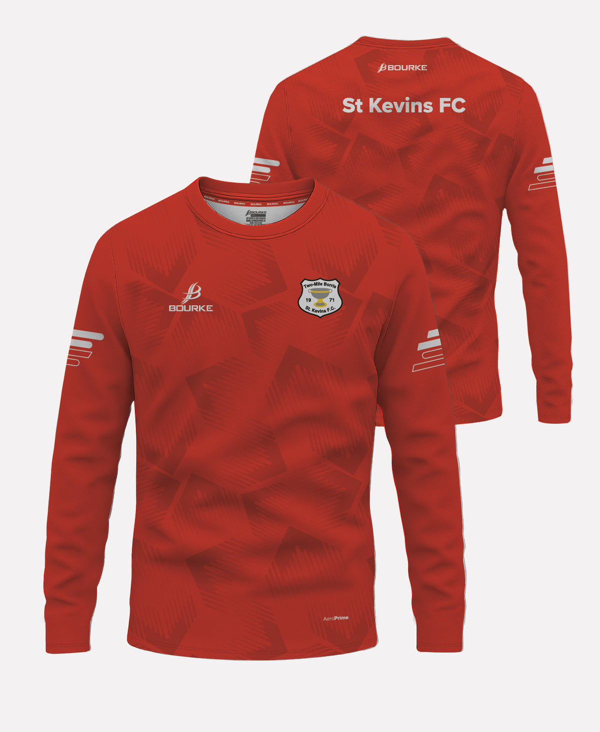 Two Mile Borris St Kevins FC Warm Up Crew Neck 26/27 (Red/White)