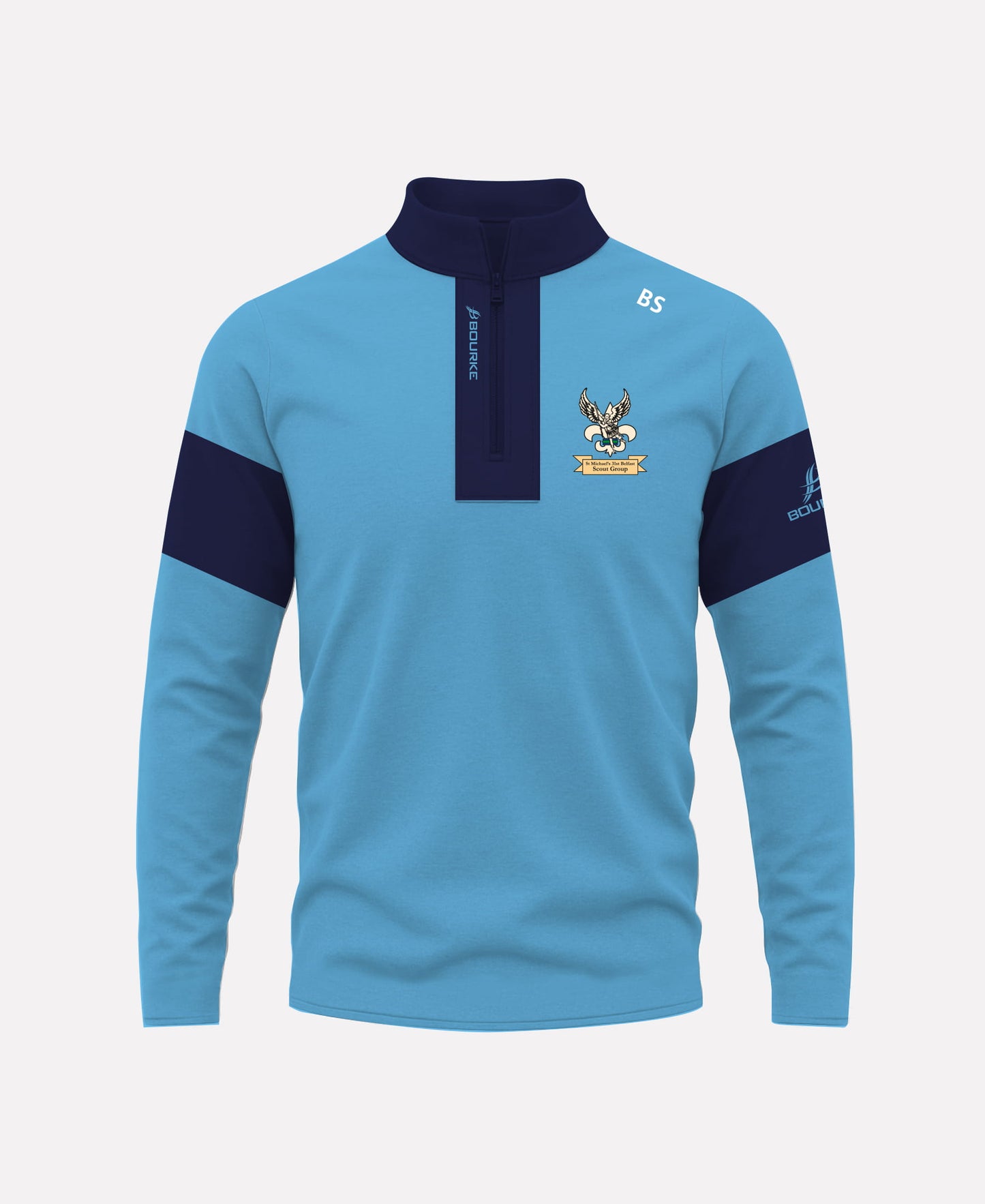 St Michaels Scouts TEASRA Half Zip (Navy/Sky)