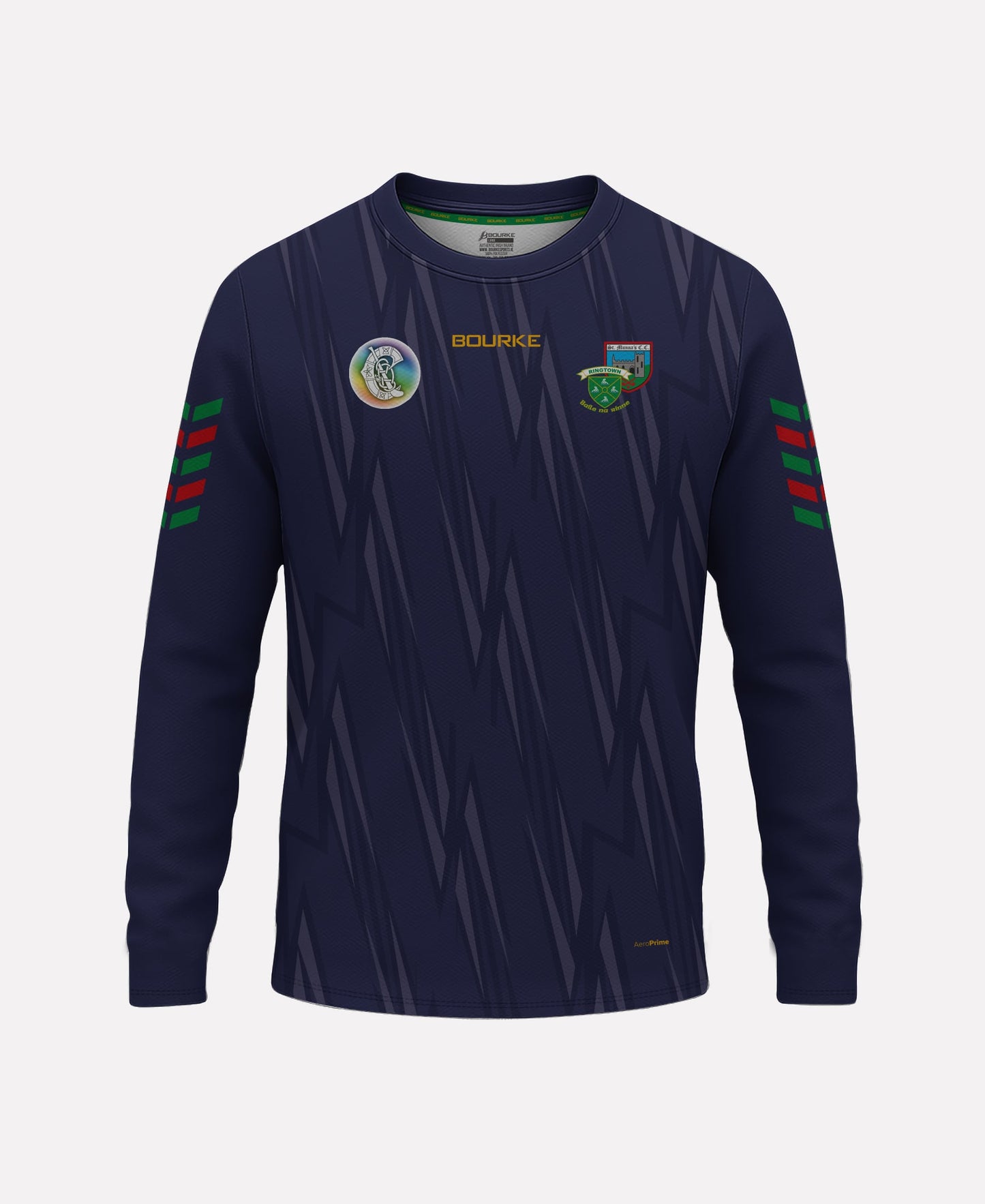 St Munnas-Ringtown Camogie Warm Up Top (Navy/Green/Red)