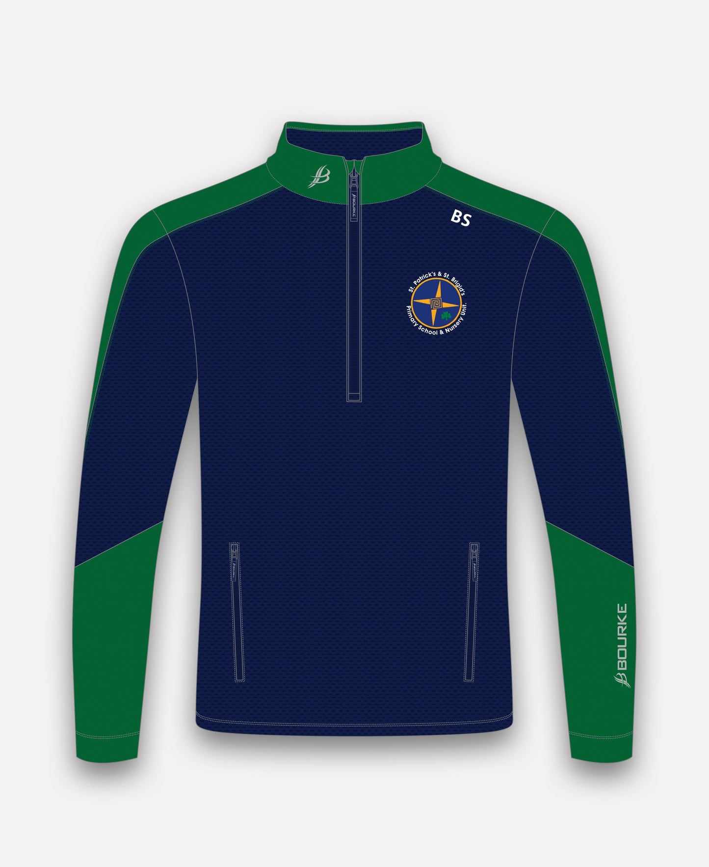 St Patrick's & St Brigid's PS STAFF Ballycastle Croga Half Zip (Navy/Green)
