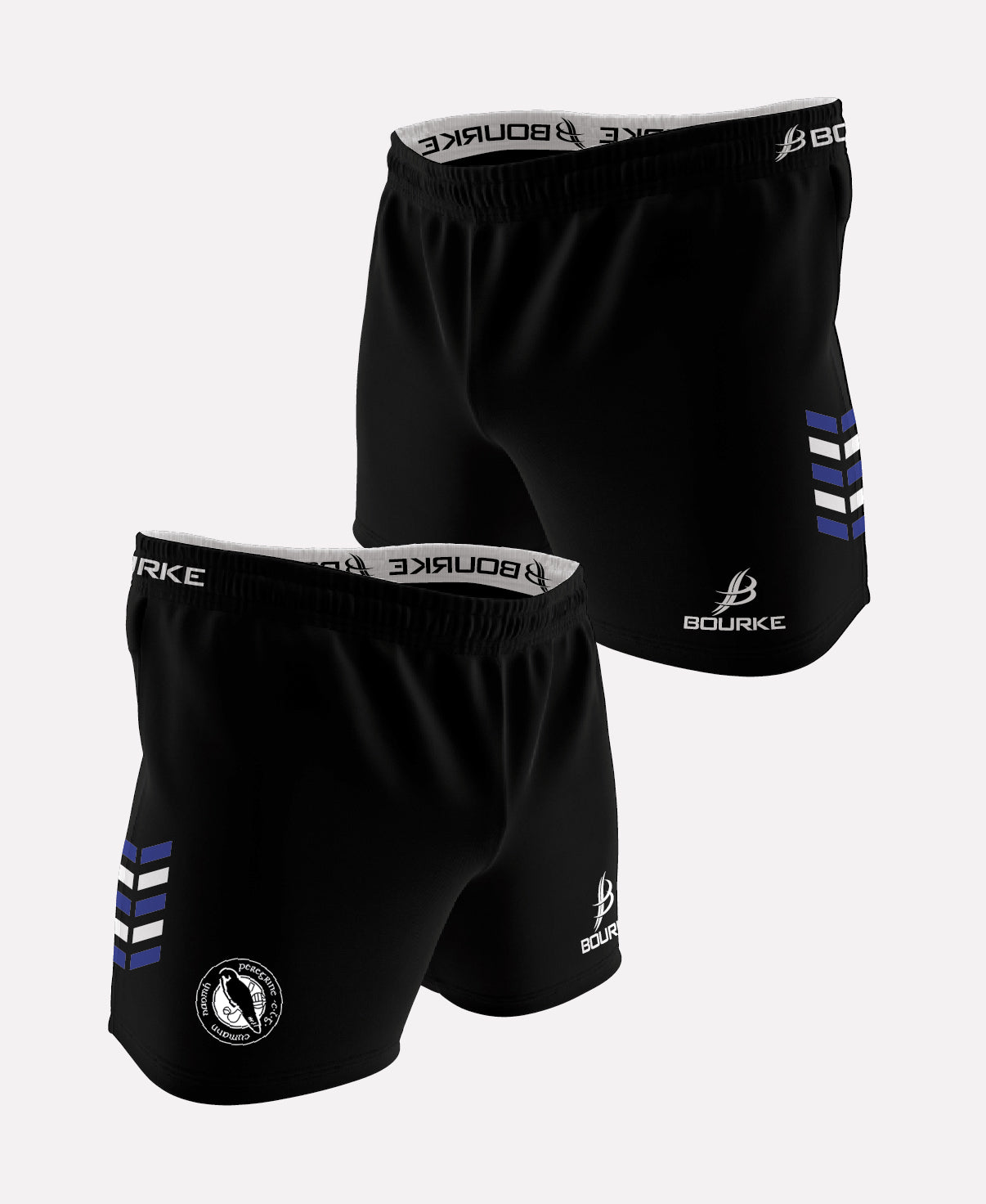 St Peregrines GAA Flex Shorts (Black/White/Blue)