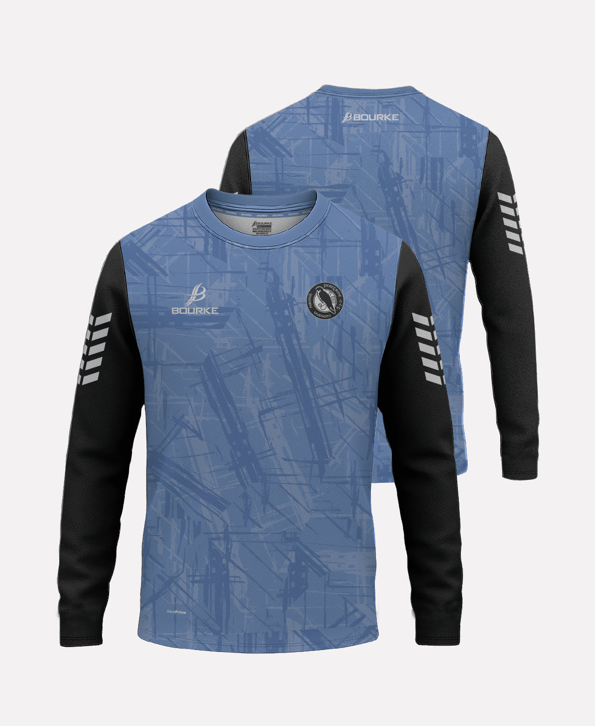 St Peregrines GAA Warm Up Crew Neck (Sky Blue/Black/White)