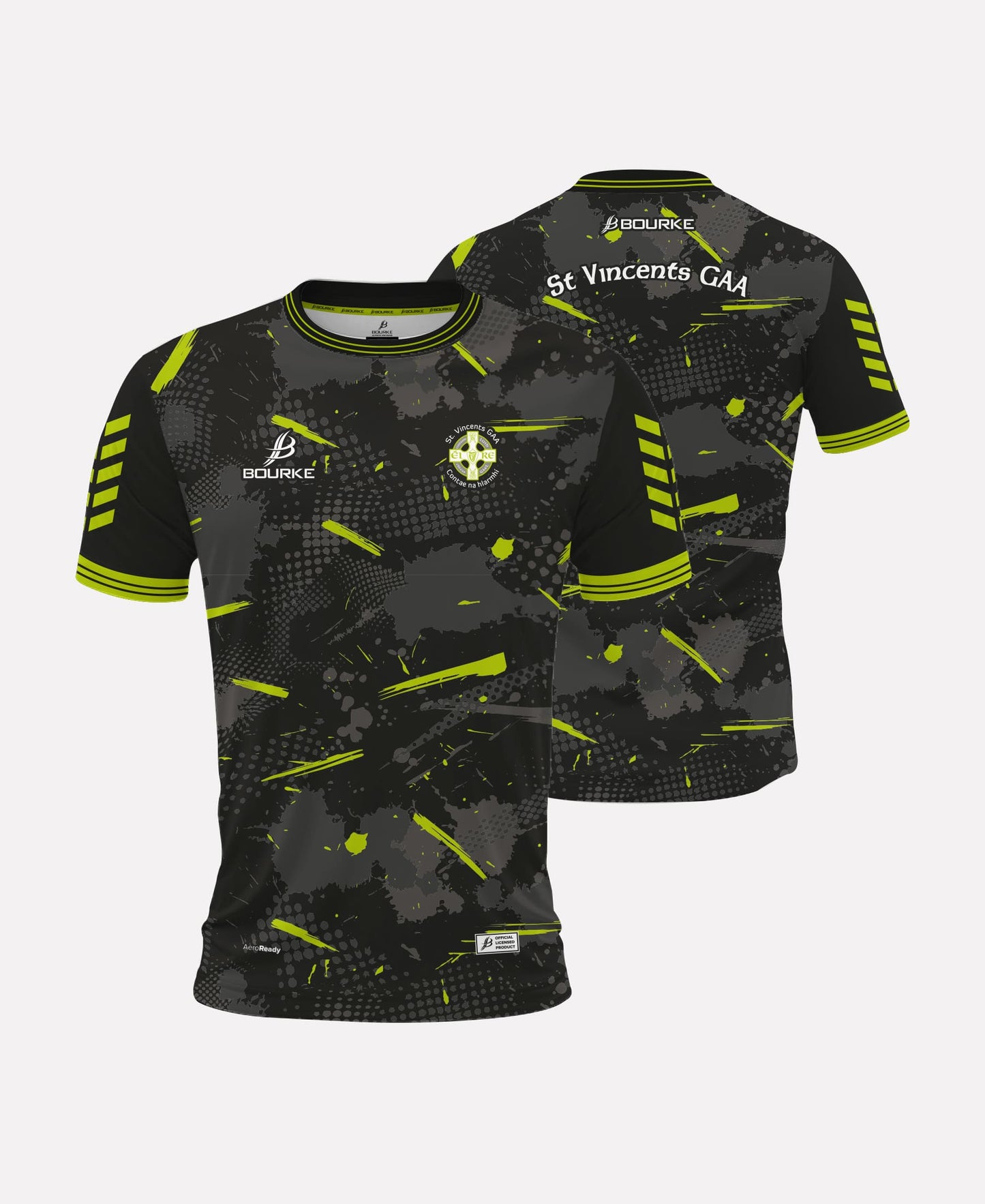 St. Vincents Westmeath GAA Training Jersey 2025/26(Black/Lime)