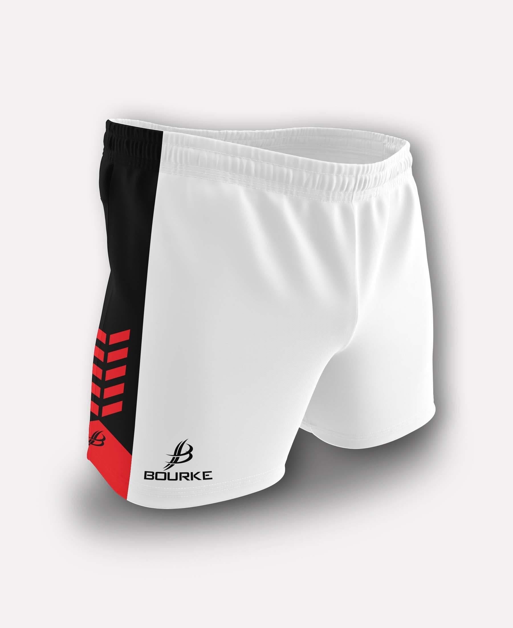 Chevron Adult Shorts (White/Black/Red) - Bourke Sports Limited