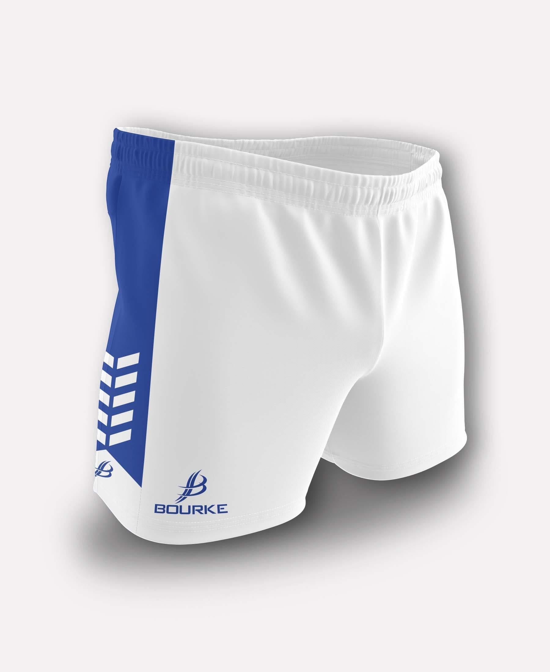 Chevron Kids Shorts (White/Royal) - Bourke Sports Limited