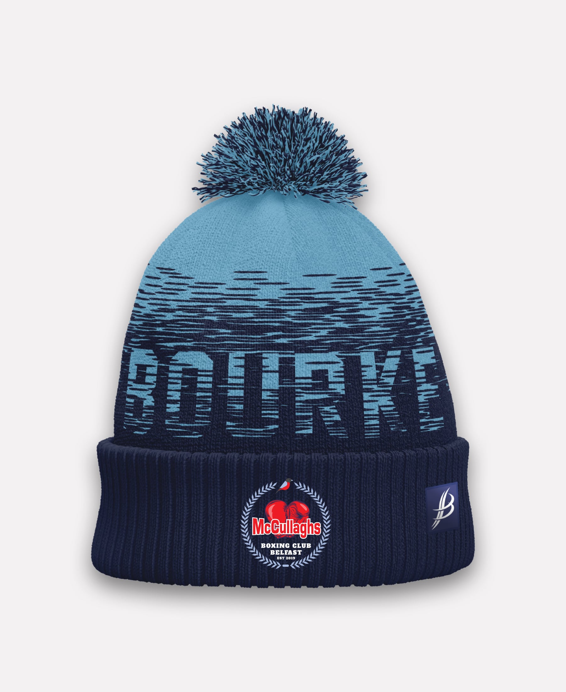 McCullagh Boxing Club TACA Fleece Lined Bobble Hat (Sky/Navy)