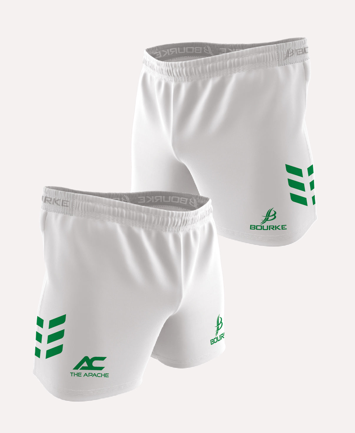 Team Cacace Flex Shorts (White/Green)