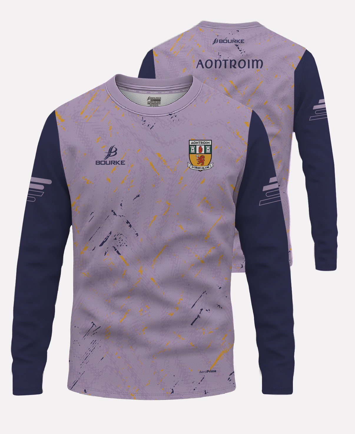 Antrim LGFA Senior Warm Up Crew Neck (Lilac/Navy/Amber)