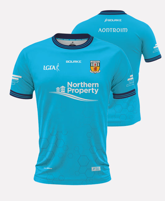 Antrim LGFA Training Jersey (Cyan/Navy/White)