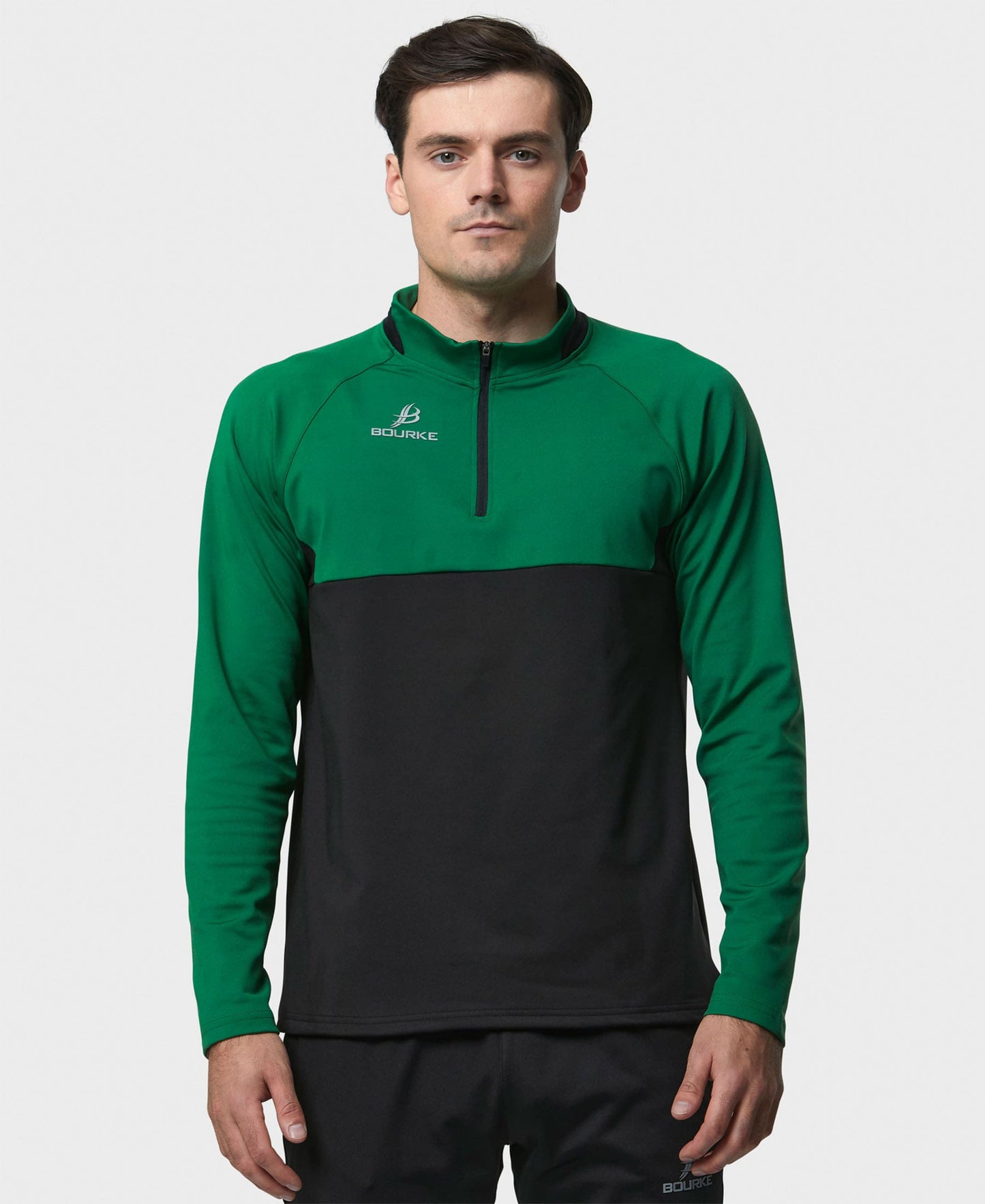 BARR Adult Half Zip (Black/Green)