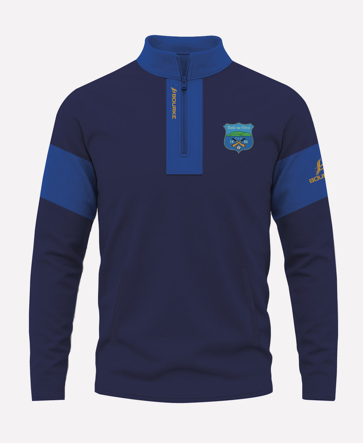 Ballinahinch GAA TEASRA Half Zip (Navy/Blue/Amber)
