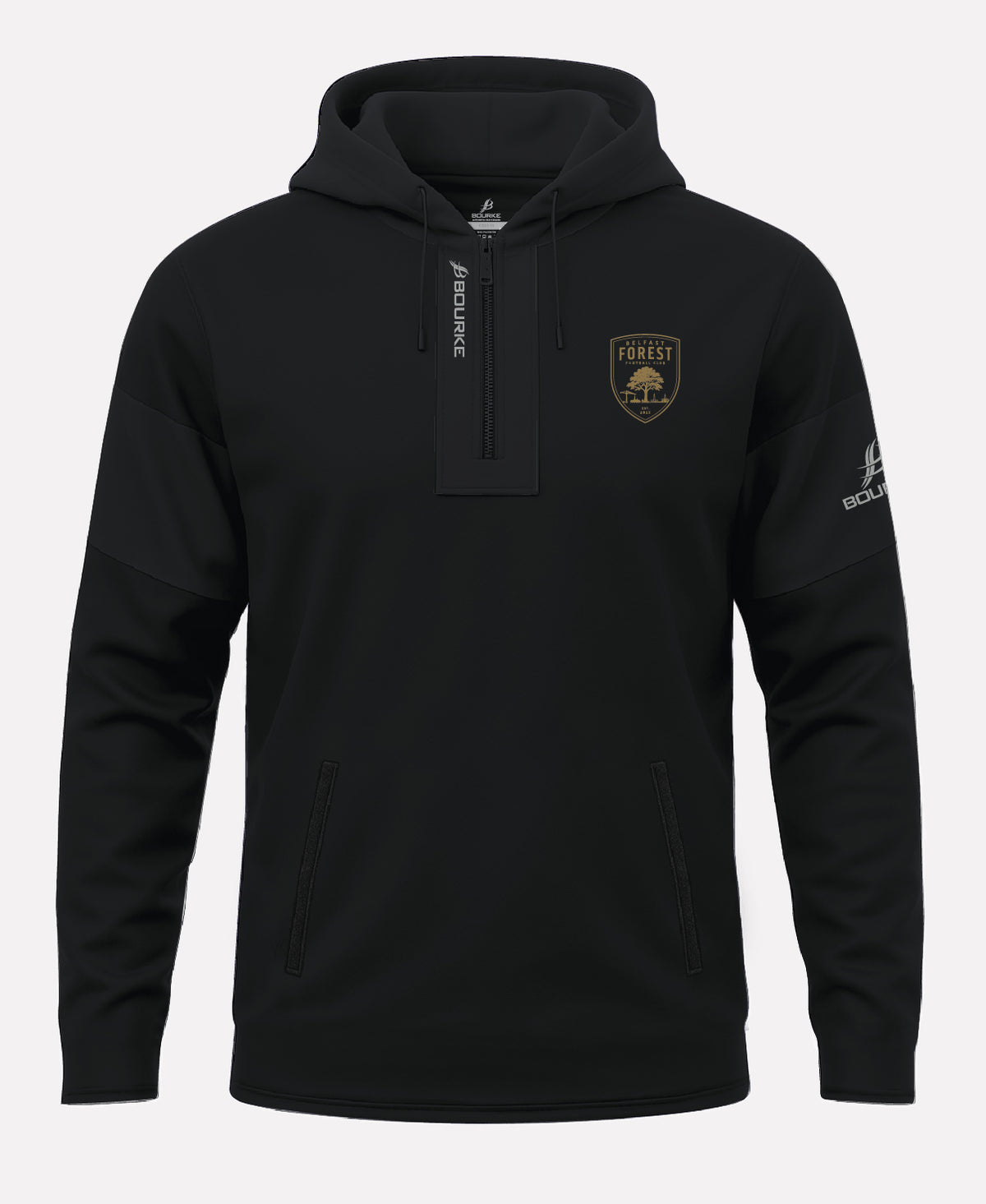 Belfast Forest FC TEASRA Half Zip Hoodie (Black)