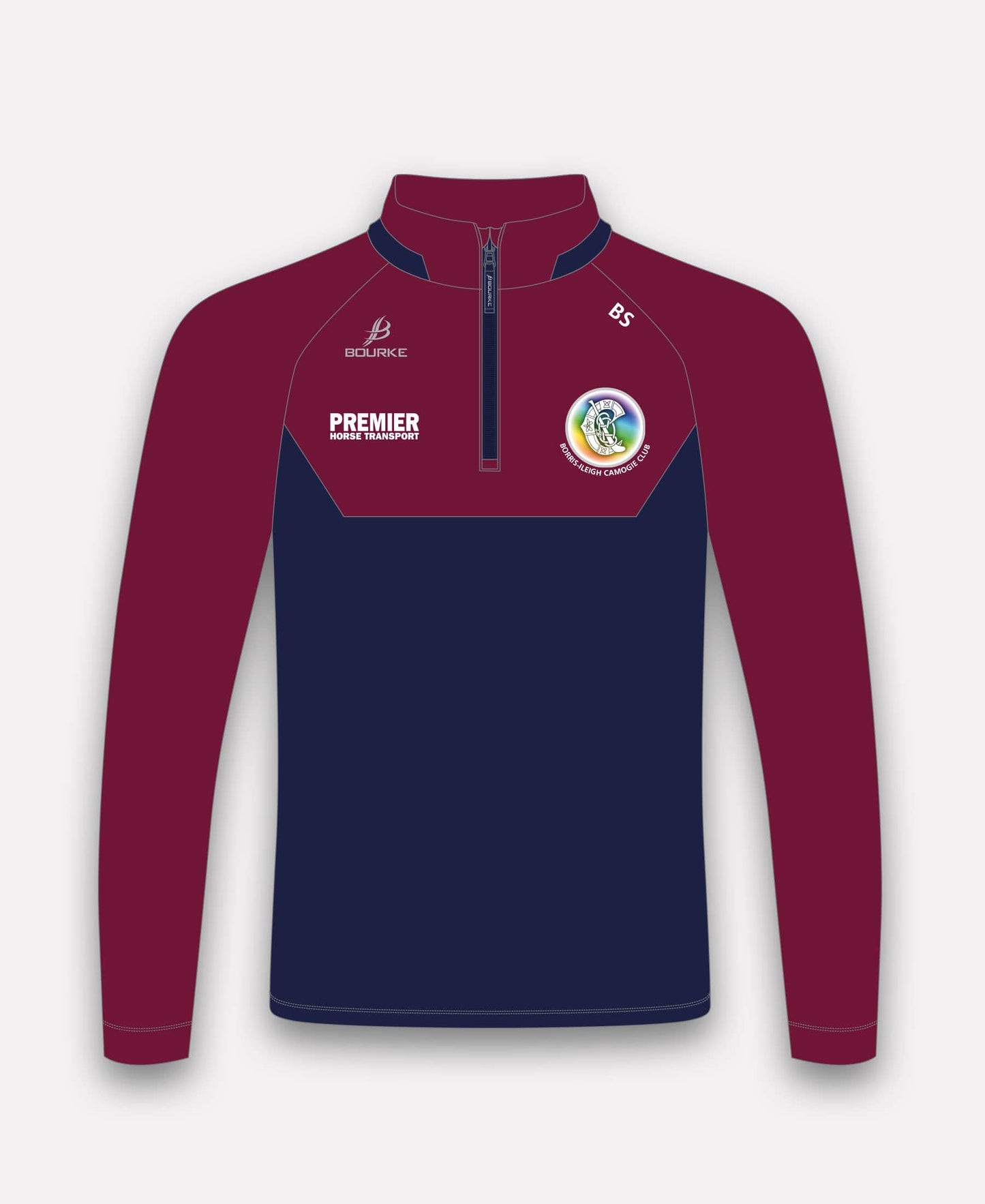 Borris-Ileigh Camogie BARR Half Zip (Navy/Maroon)