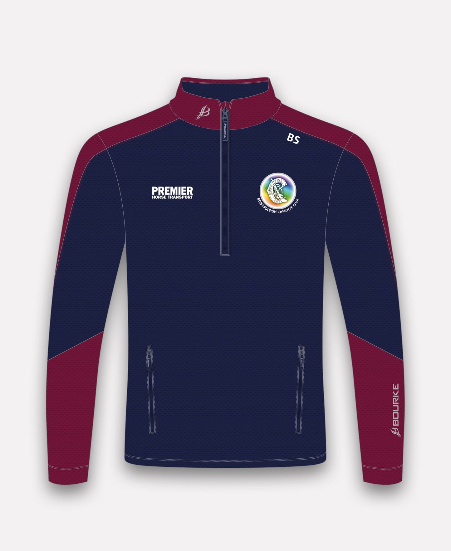 Borris-Ileigh Camogie Croga Half Zip (Navy/Maroon)