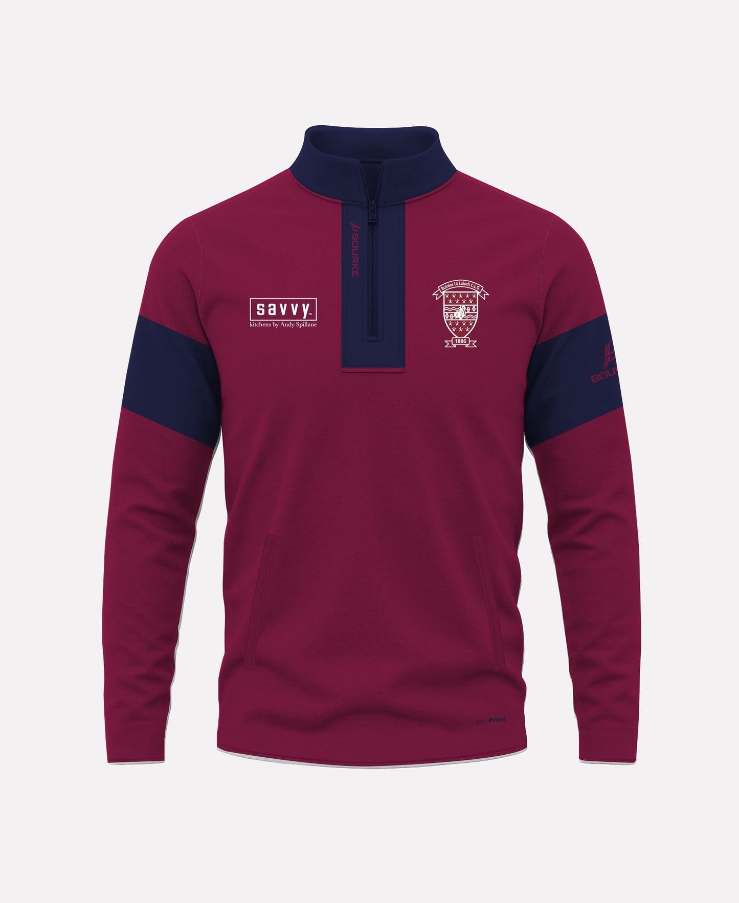Borris-Ileigh GAA TEASRA Half Zip (Navy/Maroon)