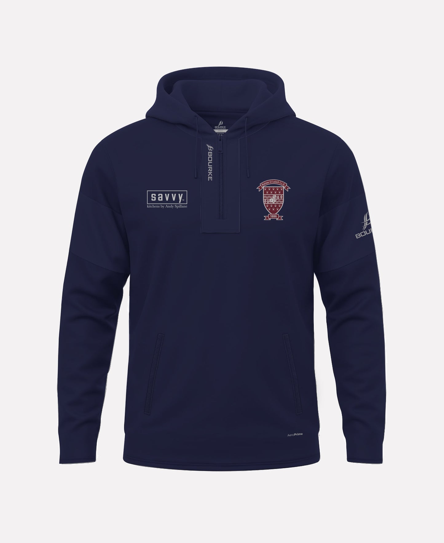 Borris-Ileigh GAA TEASRA Half Zip Hoodie (Navy)