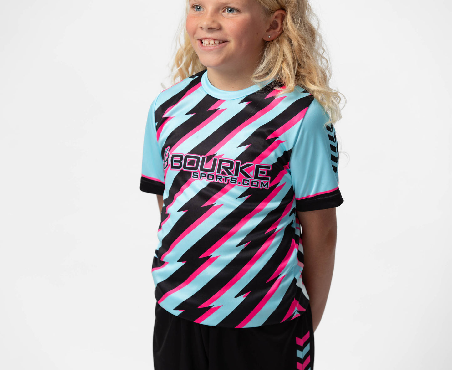 BARR Kids Jersey Cyan/Black/Pink