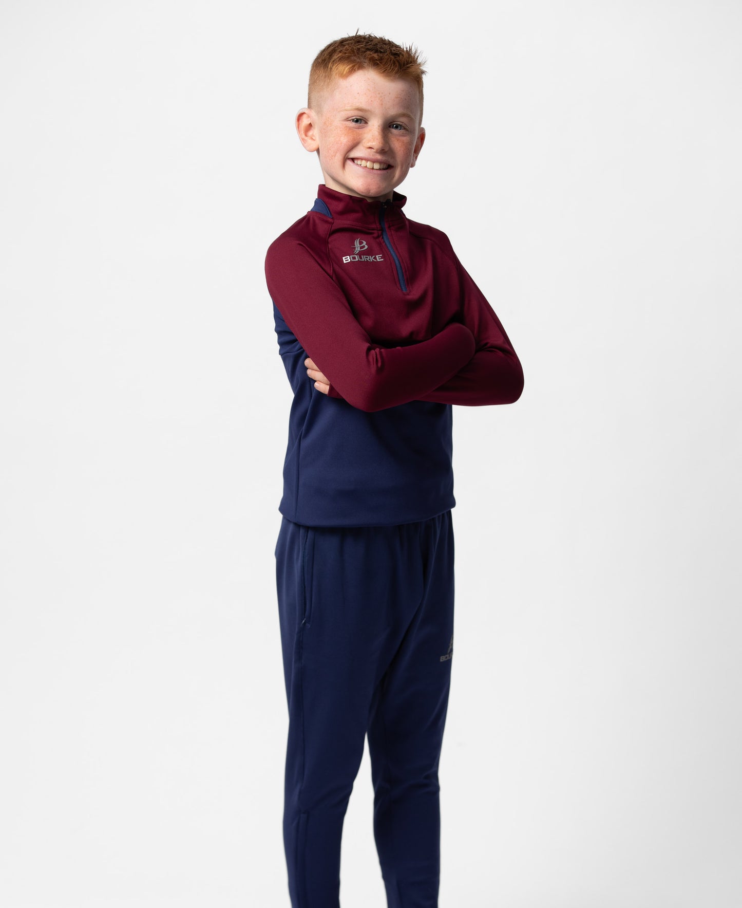 BARR Kids Half Zip (Navy/Maroon)