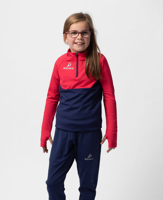 BARR Kids Half Zip (Navy/Pink)