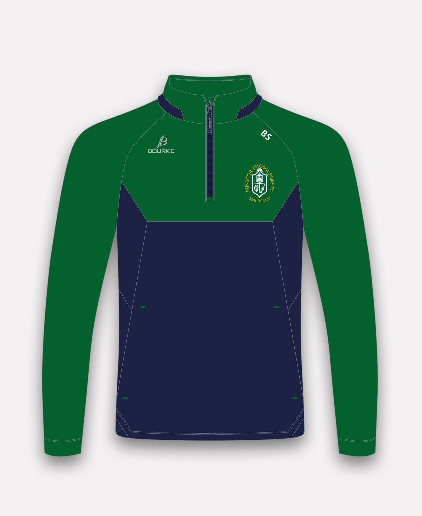 Bunscoil Phobal Feirste BARR Half Zip (Navy/Green)